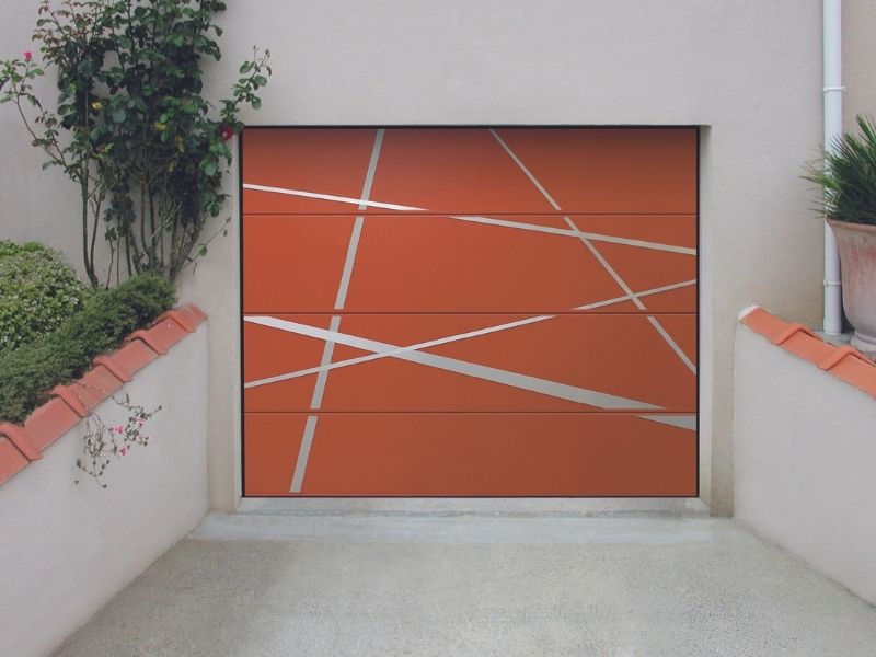 portes de garage orange - Bois du Poitou